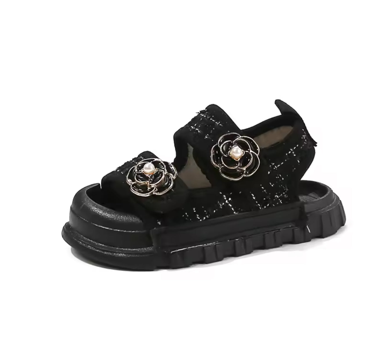 Flower Bomb Sandals Black