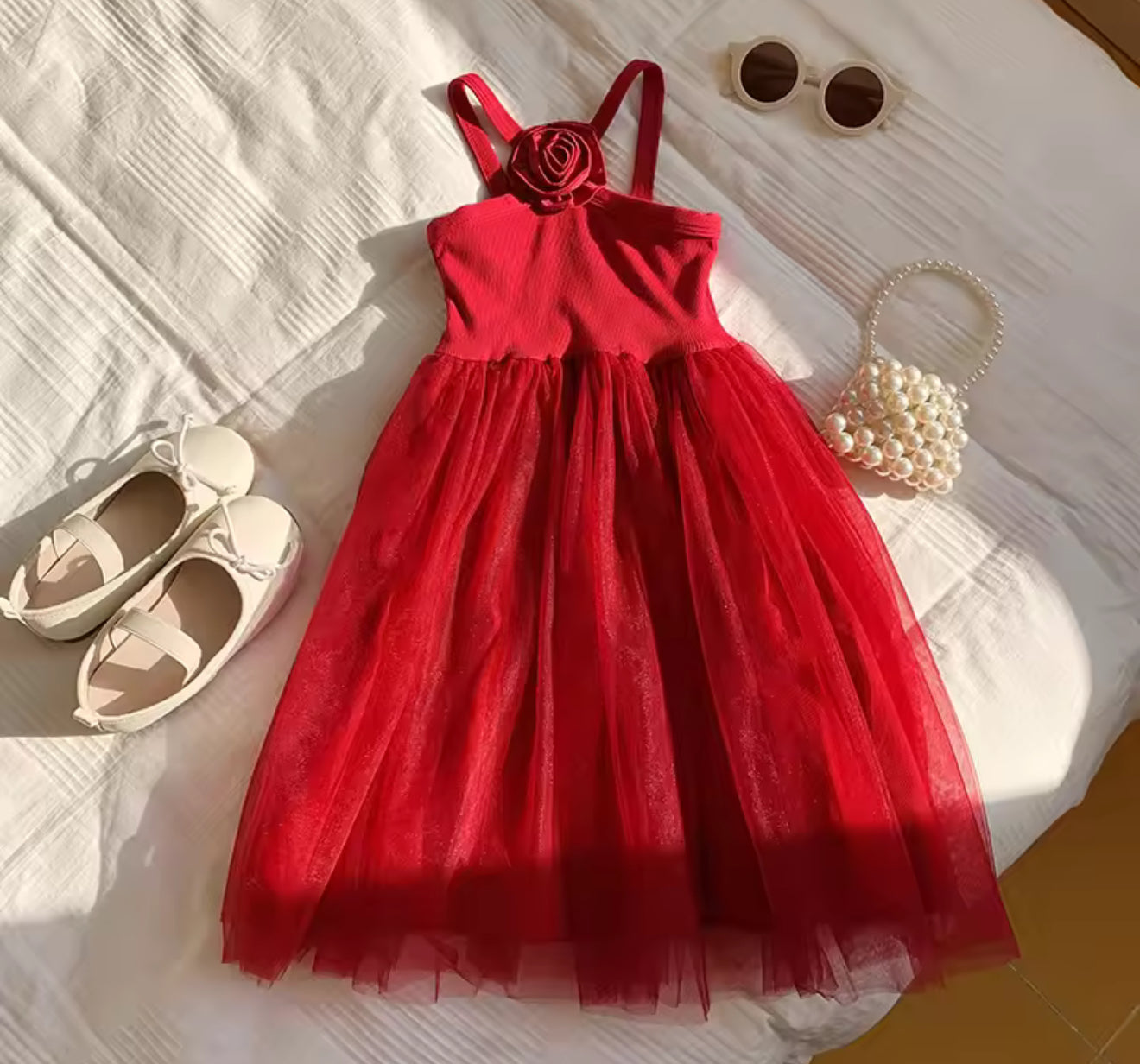 Flower Bomb Tutu Dress Red