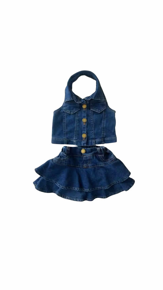 Denim Ruffle Set