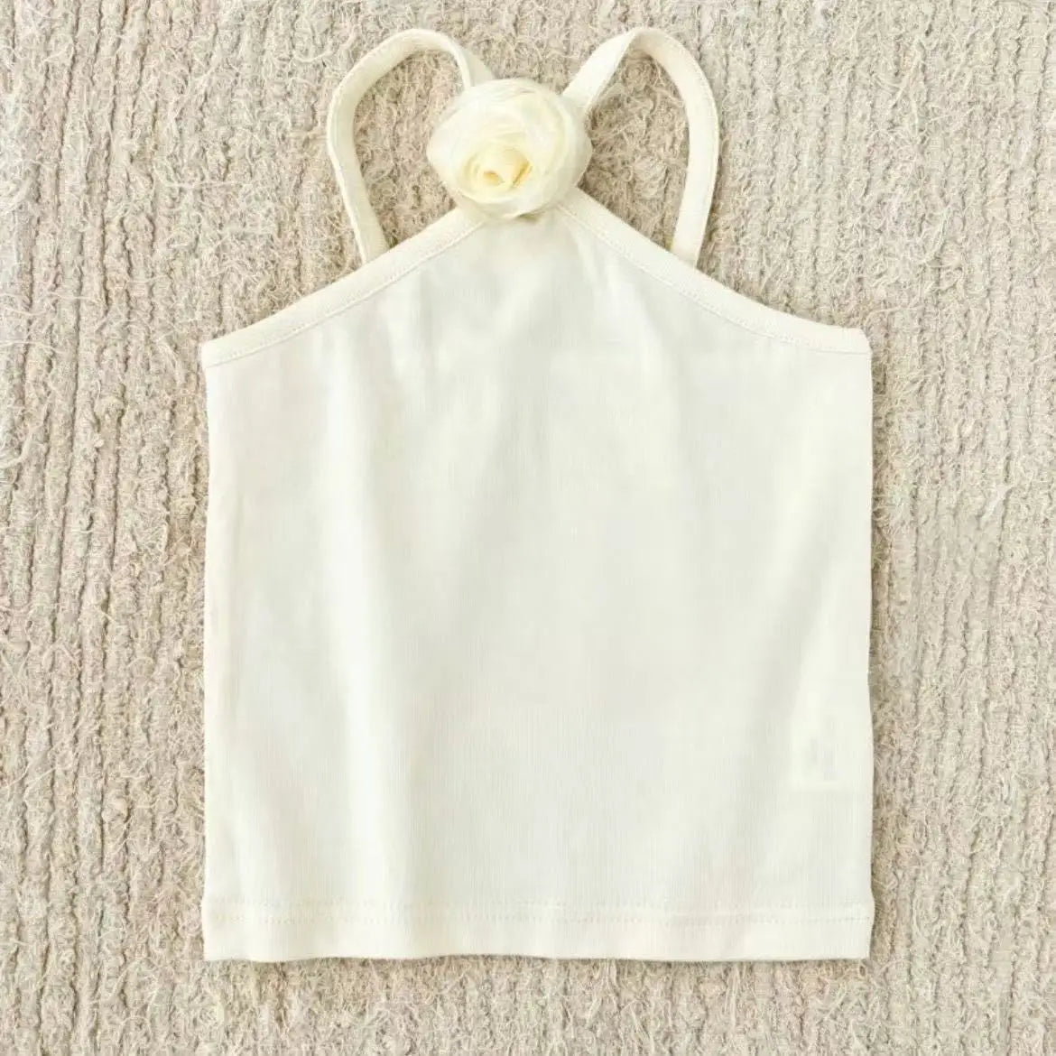 Flower Bomb Halter Top White