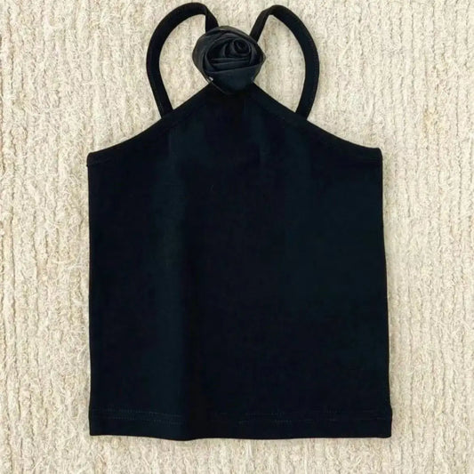 Flower Bomb Halter Top Black